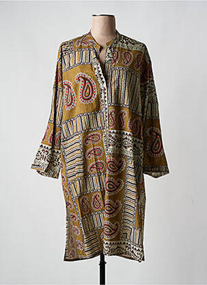 Rochie midi mâneci lungi mâneci lungi maro DIEGA femeie
