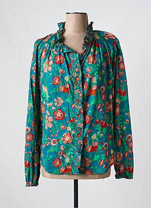 Cămașă imprimeu floral mâneci lungi verde LEON & HARPER femeie