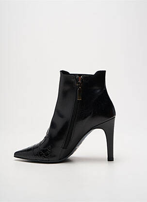 Botine/ghete material neted toc de 7 la 9 cm negru PERLATO femeie