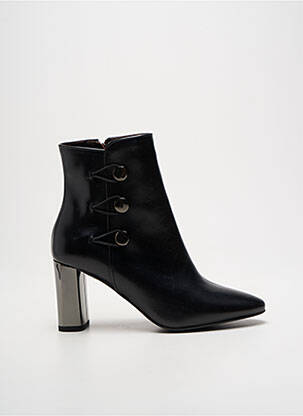 Botine/ghete material neted toc de 7 la 9 cm negru PERLATO femeie