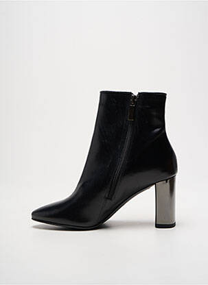Botine/ghete material neted toc de 7 la 9 cm negru PERLATO femeie