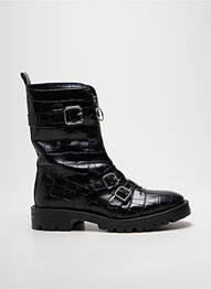 Botine/ghete țesătură satinată toc plat până la 3 cm negru ALPE femme