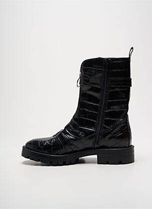 Botine/ghete țesătură satinată toc plat până la 3 cm negru ALPE femeie