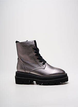 Botine/ghete material neted toc de 4 la 6 cm argintiu ALMA EN PENA femeie