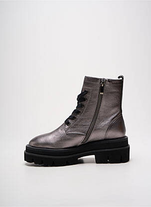 Botine/ghete material neted toc de 4 la 6 cm argintiu ALMA EN PENA femeie