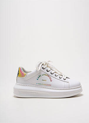 Adidași material neted toc de 4 la 6 cm alb KARL LAGERFELD femeie