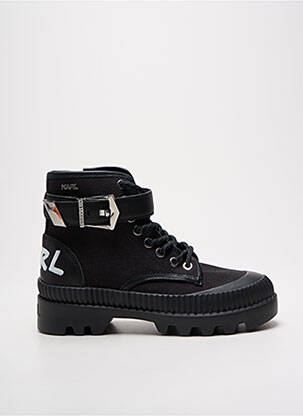 Botine/ghete țesătură satinată toc plat până la 3 cm negru KARL LAGERFELD femeie