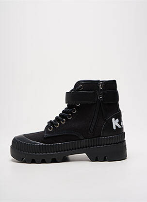 Botine/ghete țesătură satinată toc plat până la 3 cm negru KARL LAGERFELD femeie