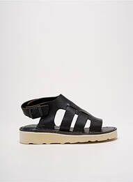 Sandale/pantofi decupați țesătură satinată toc plat până la 3 cm negru FRACAP femeie