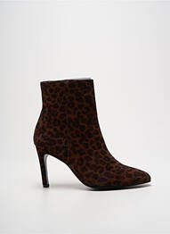 Botine/ghete vârf ascuțit toc de 7 la 9 cm maro FREE LANCE femme