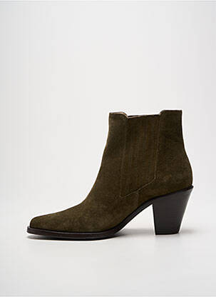Botine/ghete vârf ascuțit toc de 7 la 9 cm verde FREE LANCE femeie