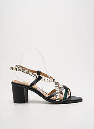 Sandale/pantofi decupați toc pătrat toc de 4 la 6 cm verde GIOSEPPO femme