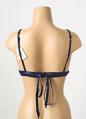 Sutien efect material satinat top triunghiuri albastru LOVE STORIES femeie