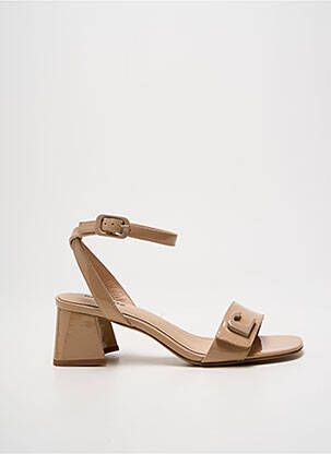 Sandale/pantofi decupați material neted toc de 4 la 6 cm bej LOLA CRUZ femeie