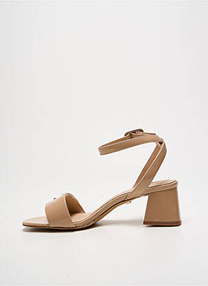 Sandale/pantofi decupați material neted toc de 4 la 6 cm bej LOLA CRUZ femeie