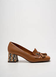 Mocasini material neted toc de 4 la 6 cm maro CHIE MIHARA femme