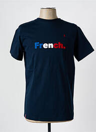 Tricou broderie mâneci scurte albastru MAISON FT homme