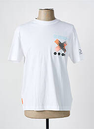 Tricou croială cambrată mâneci scurte alb SUNS BOARDS bărbat