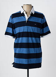 Polo imprimeu dungi mâneci scurte albastru EDEN PARK homme