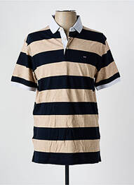 Polo imprimeu dungi mâneci scurte bej EDEN PARK homme