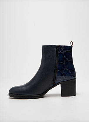 Botine/ghete material neted toc de 4 la 6 cm albastru QOO TUM femeie