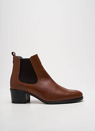 Botine/ghete material neted toc de 4 la 6 cm maro QOO TUM femeie