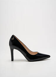 Pantofi cu toc material neted toc de 7 la 9 cm negru LODI femme