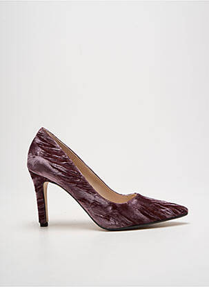 Pantofi cu toc țesătură satinată toc de 7 la 9 cm violet LODI femeie