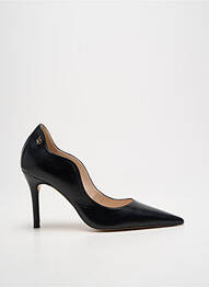 Pantofi cu toc țesătură satinată toc de 7 la 9 cm negru LODI femme