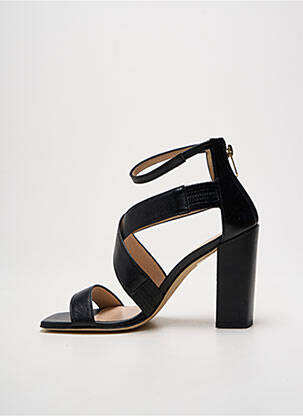 Sandale/pantofi decupați material neted toc de 7 la 9 cm negru FIORANGELO femeie