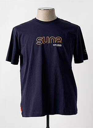 Tricou croială dreaptă mâneci lungi albastru SUNS BOARDS bărbat