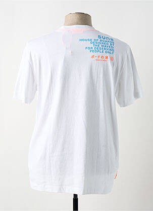 Tricou croială dreaptă mâneci scurte alb SUNS BOARDS bărbat