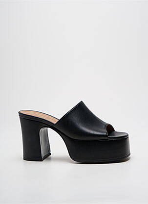 Mulete/saboți țesătură satinată toc de 7 la 9 cm negru FREE LANCE femeie