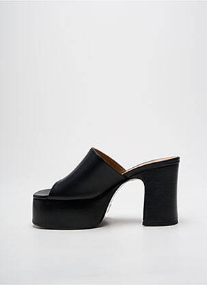Mulete/saboți țesătură satinată toc de 7 la 9 cm negru FREE LANCE femeie