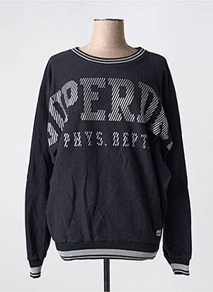 Hanorac serigrafie flockată mâneci lungi negru SUPERDRY femeie
