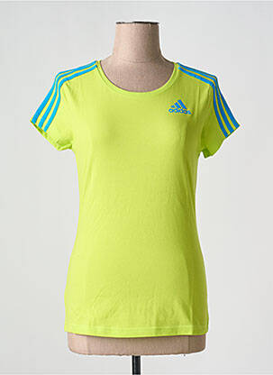 Tricou croială cambrată mâneci scurte verde ADIDAS femeie