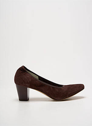 Pantofi cu toc nubuc toc de 4 la 6 cm maro PERLATO femeie