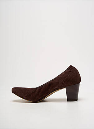 Pantofi cu toc nubuc toc de 4 la 6 cm maro PERLATO femeie
