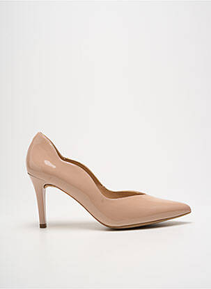 Pantofi cu toc material neted toc de 7 la 9 cm bej UNISA femeie