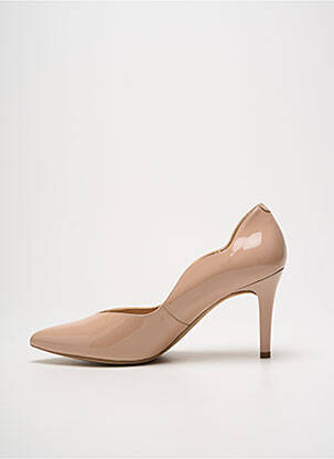 Pantofi cu toc material neted toc de 7 la 9 cm bej UNISA femeie