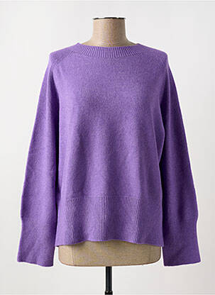 Pulover croială dreaptă mâneci lungi violet BLANC BOHEME femeie