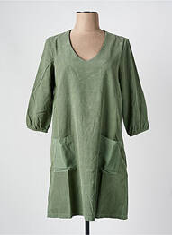 Rochie midi mâneci 3/4 mâneci 3/4 verde BLANC BOHEME femme