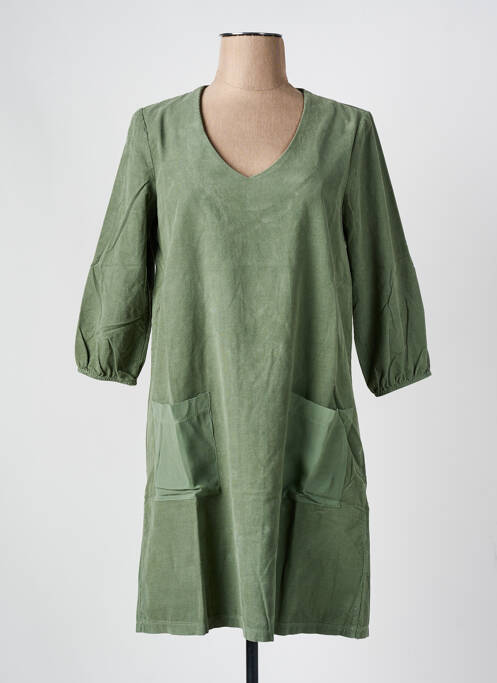 Rochie midi verde BLANC BOHEME femeie