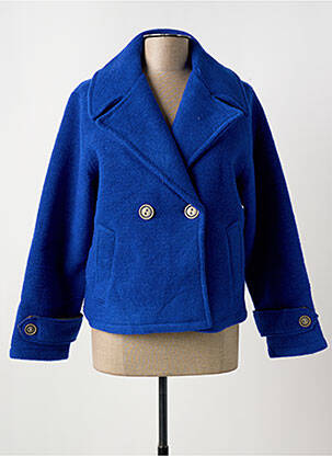 Palton scurt albastru BLANC BOHEME femeie