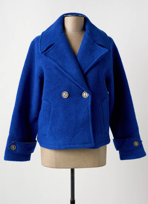 Palton scurt albastru BLANC BOHEME femeie