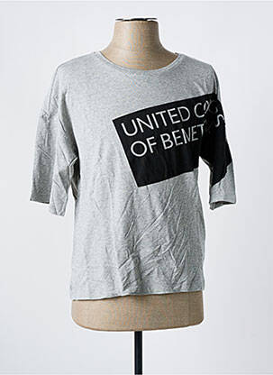 Tricou croială dreaptă mâneci scurte gri UNITED COLORS OF BENETTON bărbat