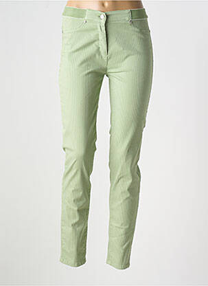 Pantalon slim talie elastică verde TONI femeie