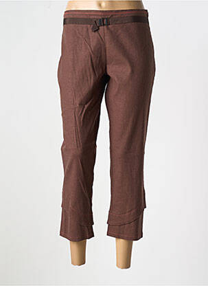 Pantalon trei sferturi croială dreaptă mărime normală maro LO! LES FILLES femeie