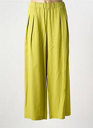Pantalon 7/8 țesătură poplin mărime normală verde ELEONORA AMADEI femme