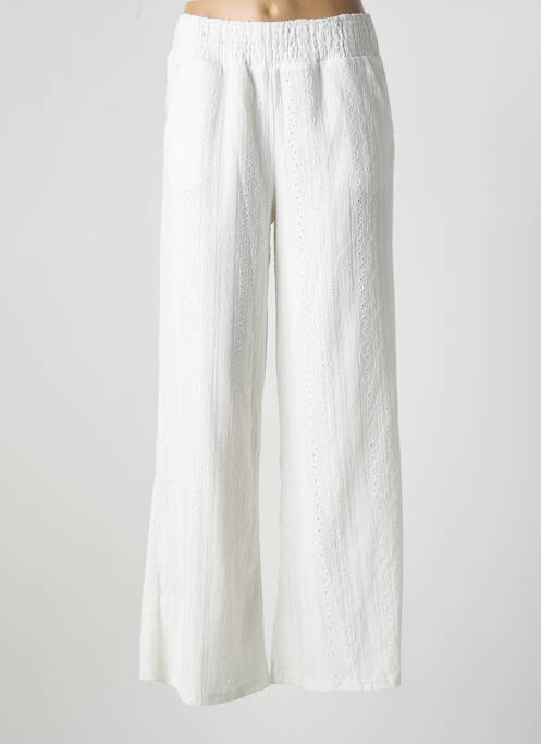 Pantalon larg alb LEO & UGO femeie